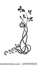 element weaving to the top plant oak. vector image stock
