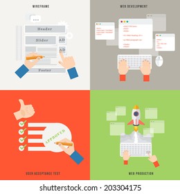 Element of web development concept icon in flat design 