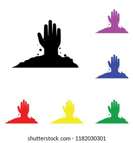 Element of Zombie hand, halloween in multi colored icons. Premium quality graphic design icon. Simple icon for websites, web design, mobile app, info graphics on white background
