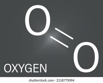 Elemental Oxygen. O2 Molecule. Skeletal Formula.