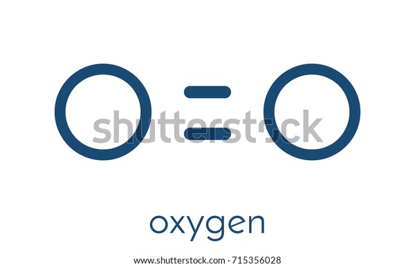 Elemental Oxygen O2 Molecule Skeletal Formula Stock Vector Royalty Free 715356028