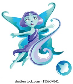Elemental series Ã¢Â?Â? spirit of Air, cartoon style vector illustration