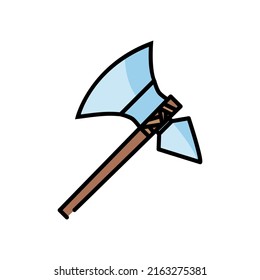 Elemental Steel Axe Logo Icon Concept