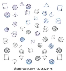 Elementar dots geometric 3D model shapes pattern