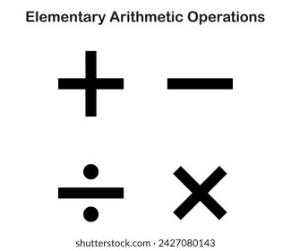 Elementary arithmetic operations.The main arithmetic operations are addition, subtraction, multiplication, and division.is elementary branch of mathematics that studies numerical operations