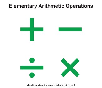 Operaciones aritméticas elementales.Las operaciones aritméticas principales son suma, resta, multiplicación y división.Es la rama elemental de las matemáticas que estudia las operaciones numéricas