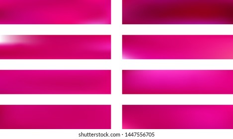 Elementary colorific design. Background texture, graphic. Pristine glass print set. Magenta colored. Plain horizontal background texture illustration set. Trendy skinali plain design.