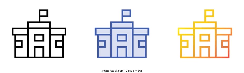 icono elemental. Diseño de estilo de relleno lineal, azul y degradado aislado sobre fondo blanco