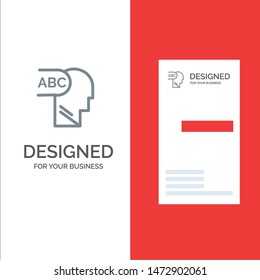 Elementary, Knowledge, Head Grey Logo Design and Business Card Template