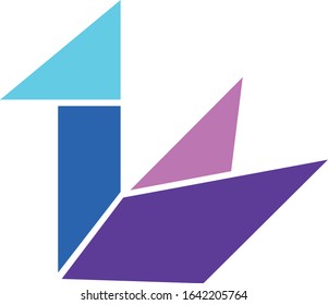 elementary mathematics. A bird made by using triangle and square figures 