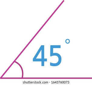
elementary mathematics. 
forty five degrees.