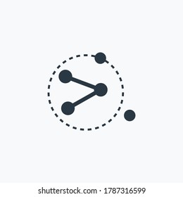 Elementarteilchen, Physik Symbol einzeln auf sauberem Hintergrund. Elementarteilchen Physik Ikone Konzept Zeichnen Symbol im modernen Stil. Vektorgrafik für Ihr Web-Logo-App UI-Design.