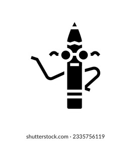 elementary pen character glyph icon vector. elementary pen character sign. isolated symbol illustration