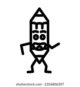 elementary pen character line icon vector. elementary pen character sign. isolated contour symbol black illustration