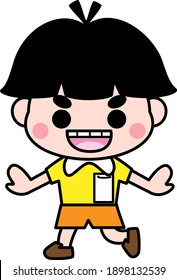 Elementary school boys boys cute illustration material