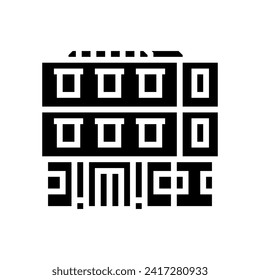 elementary school building glyph icon vector. elementary school building sign. isolated symbol illustration