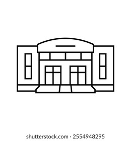 elementary school building line icon vector. elementary school building sign. isolated contour symbol black illustration