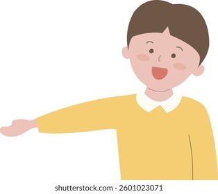 an elementary school child who speaks and points