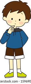 Elementary school child's whole body illustration