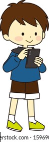 Elementary school child's whole body illustration