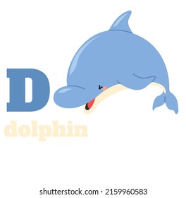 Elementary school education design elements dolphin d text sketch dynamic cartoon 
