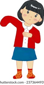 Elementary school girl changing clothes