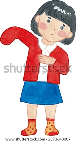 Elementary school girl changing clothes