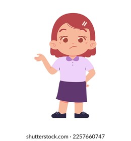 Elementary School Girl Kids feel Confused