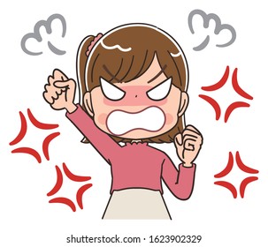 Elementary school girl in pink clothes.