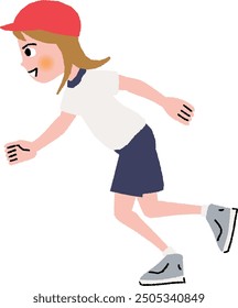 Elementary school girl running 2