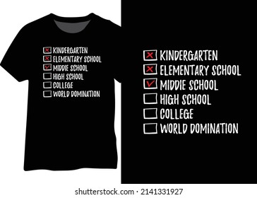 Elementary School Graduation Middle School Shirt Design Vector, Middle School Graduation Design