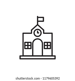 elementary school icon vector design line style
