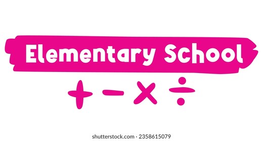 Elementary School with math symbols vector illustration