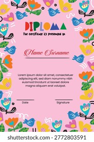 Elementary School Student Certificate Design