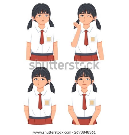 elementary school student sticker set