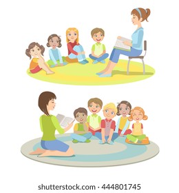 Elementary School Students Listening To the Story