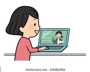 elementary school students with pc