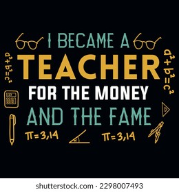 Elementary school teacher typography tshirt design 