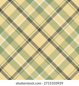 Vector textil tartán elemental, fondo de verificación de patrón superior. Almohada de tela de textura sin costuras en la paleta de colores ámbar y lima.