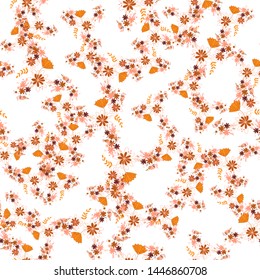 elementary usual fantasy flowers Colorful paisley wallpaper. Print design vector illustration.