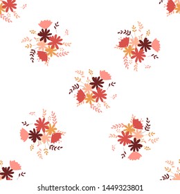 elementary usual fantasy flowers Colorful paisley wallpaper. Print design vector illustration.