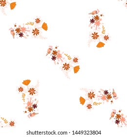 elementary usual fantasy flowers Colorful paisley wallpaper. Print design vector illustration.