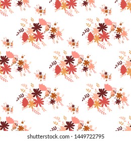 elementary usual fantasy flowers Colorful paisley wallpaper. Print design vector illustration.