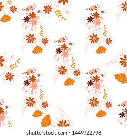 elementary usual fantasy flowers Colorful paisley wallpaper. Print design vector illustration.
