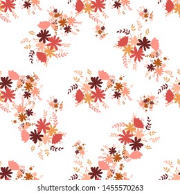 elementary usual fantasy flowers Colorful paisley wallpaper. Print design vector illustration.