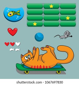 The elements of the 2D game interface. Set of GUI.