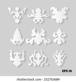 Elements 3d of the Royal design. A collection of objects to create his own style. Part of the pattern isolated on gray background