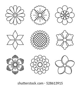 Elements of abstract flowers. Submitted in a linear style.