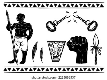 Elements of African culture in Brazil. Zumbi, hero of the black fight in Brazil.