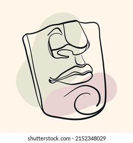 Elements of ancient Greek sculpture. Vector hand drawn illustrations of vintage classical statues in modern style. One line drawing. Heads, face, portrait, body part. Historical monuments and art.
